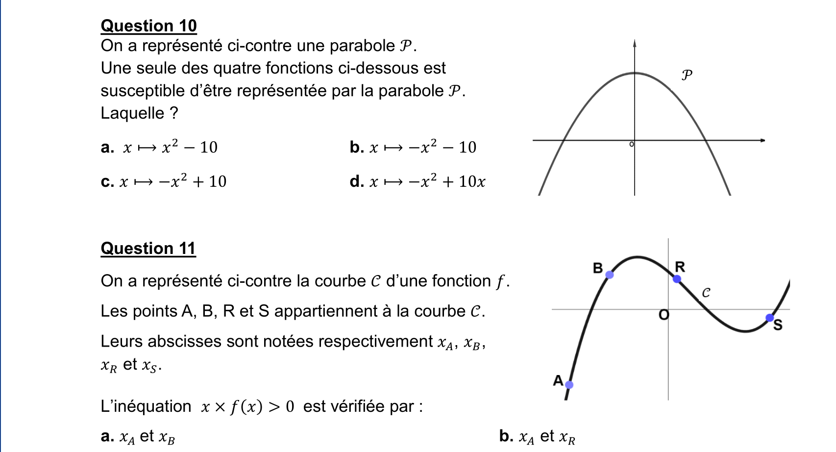 Maths SPE Première — Sujet Zero FREE VERSION 1 — Examen blanc en ligne — Niveau Intermédiaire