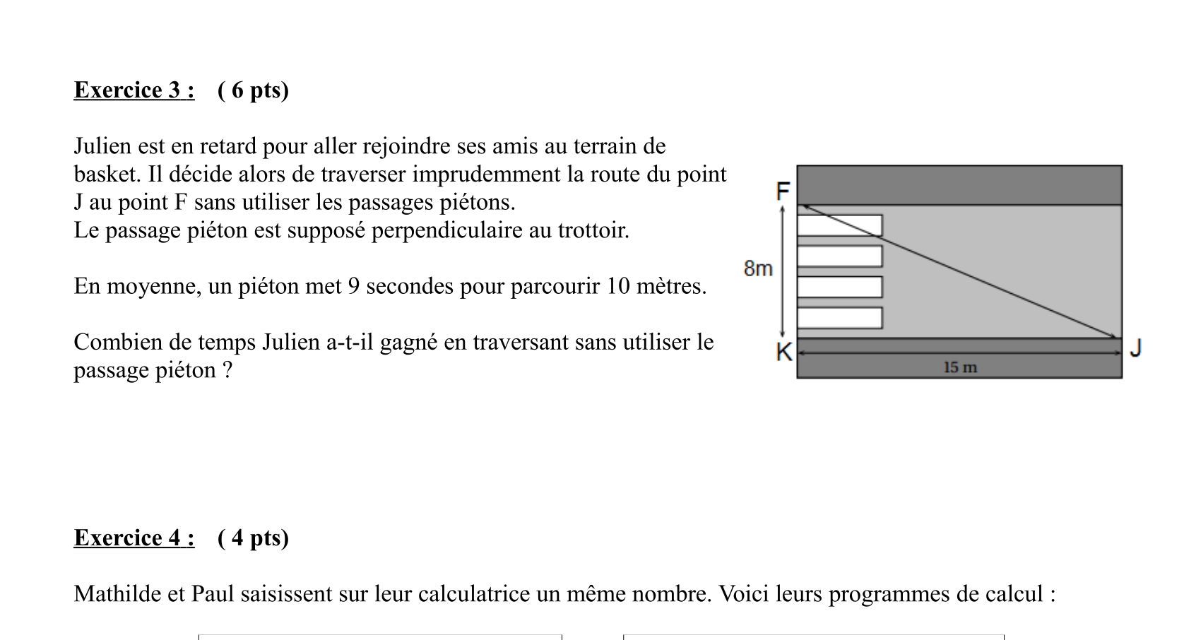 Maths Troisième — Brevet Blanc FREE VERSION 2 — Brevet blanc en ligne — Niveau difficile