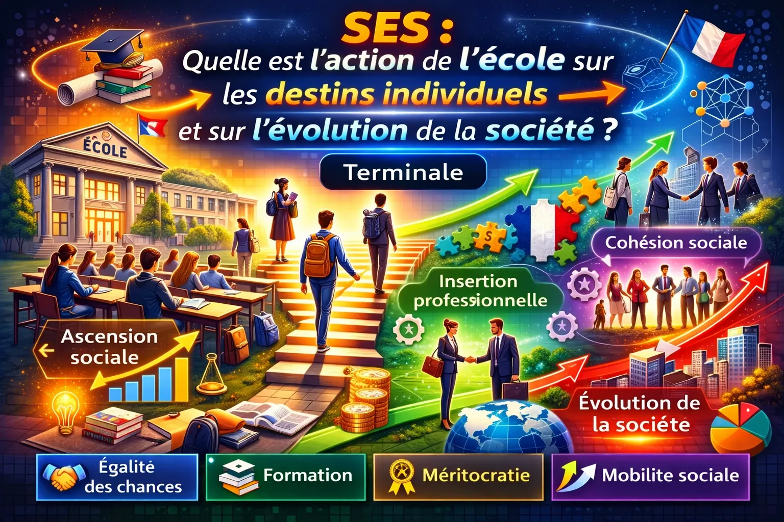 Quelle est l’action de l’école sur les destins individuels et sur l’évolution de la société ? — SES Terminale