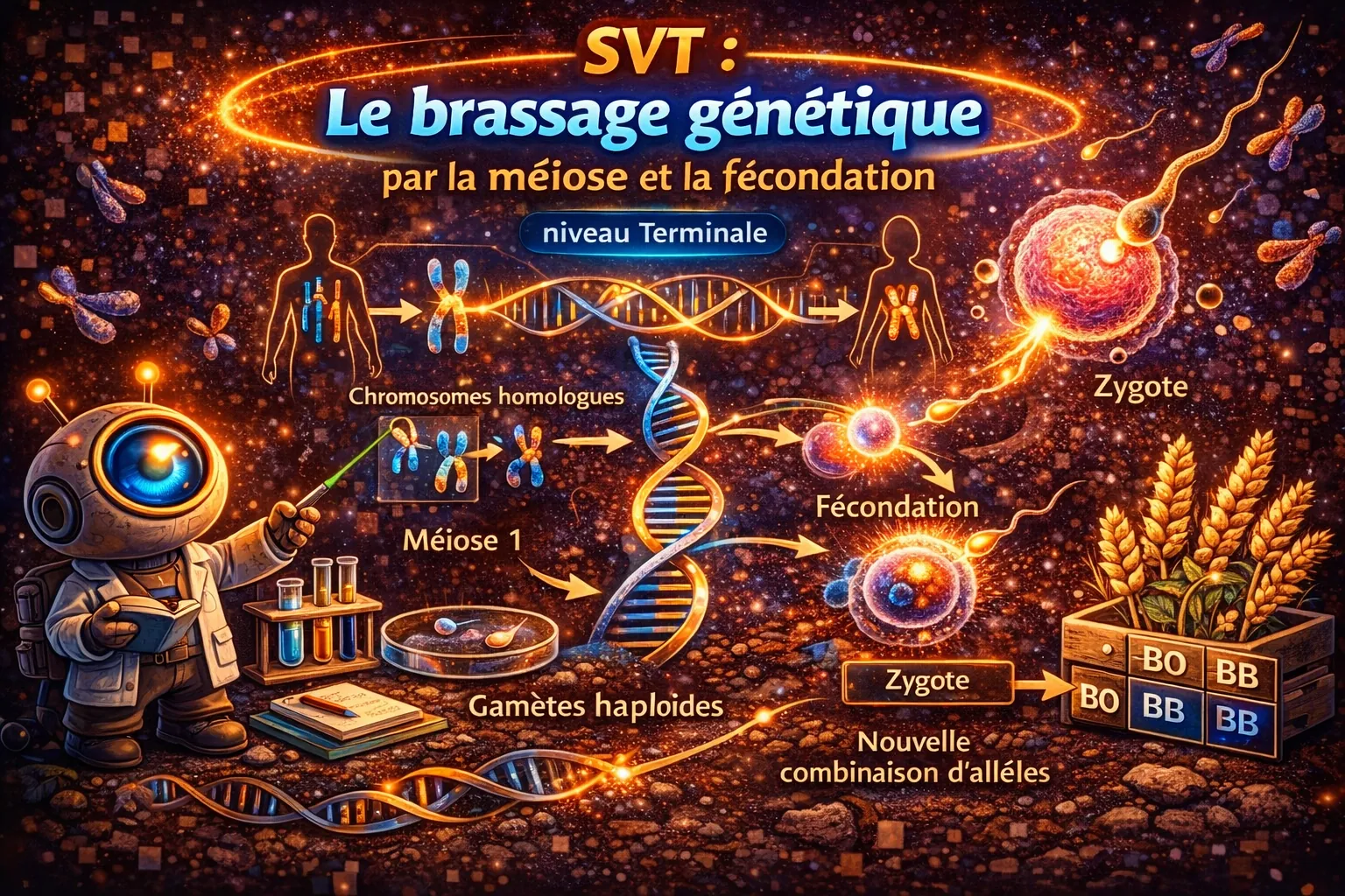SVT SPE Terminale — Le brassage génétique par la méiose et la fécondation — Terminale S