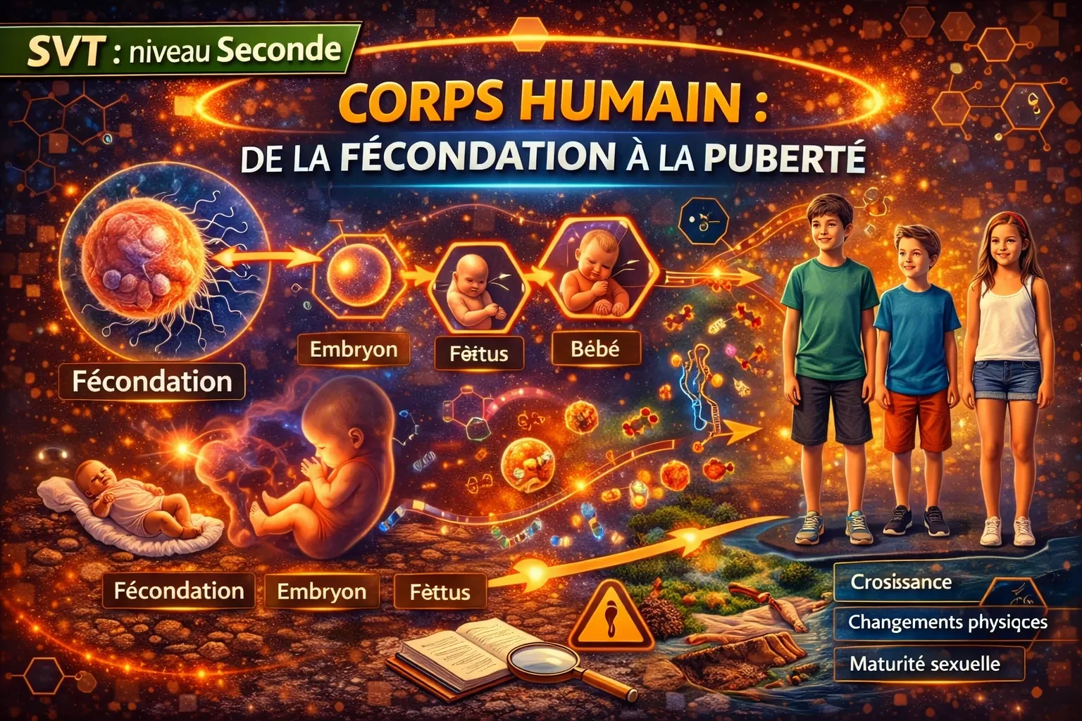Corps humain : de la fécondation à la puberté — Seconde