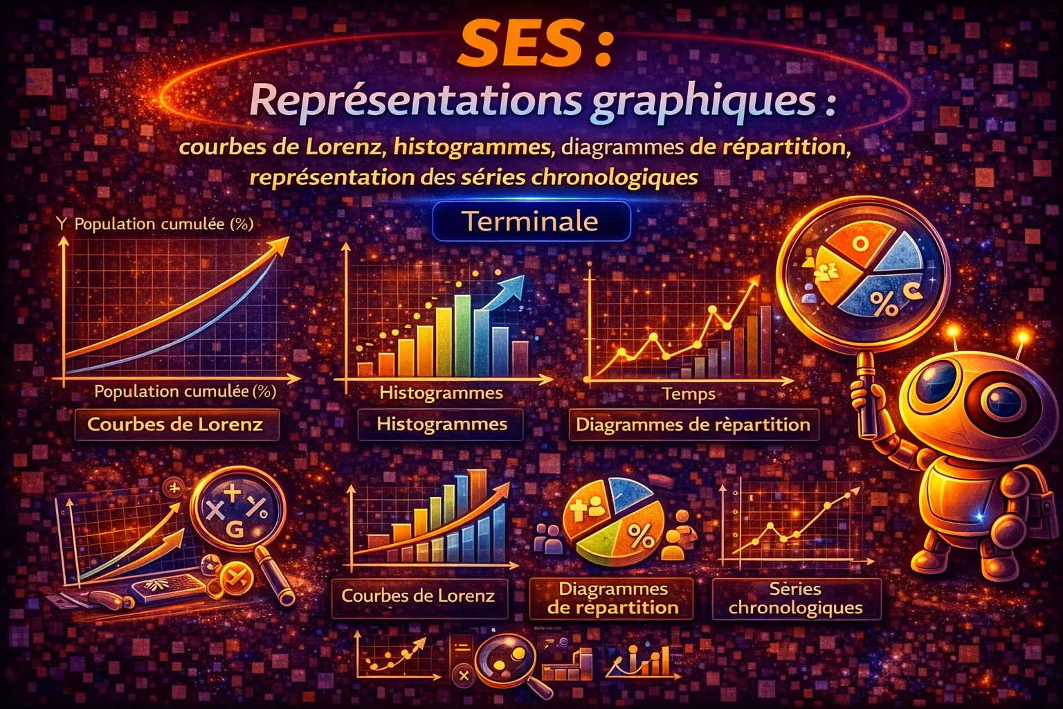 Représentations graphiques : courbes de Lorenz, histogrammes, diagrammes de répartition, séries chronologiques — SES Terminale