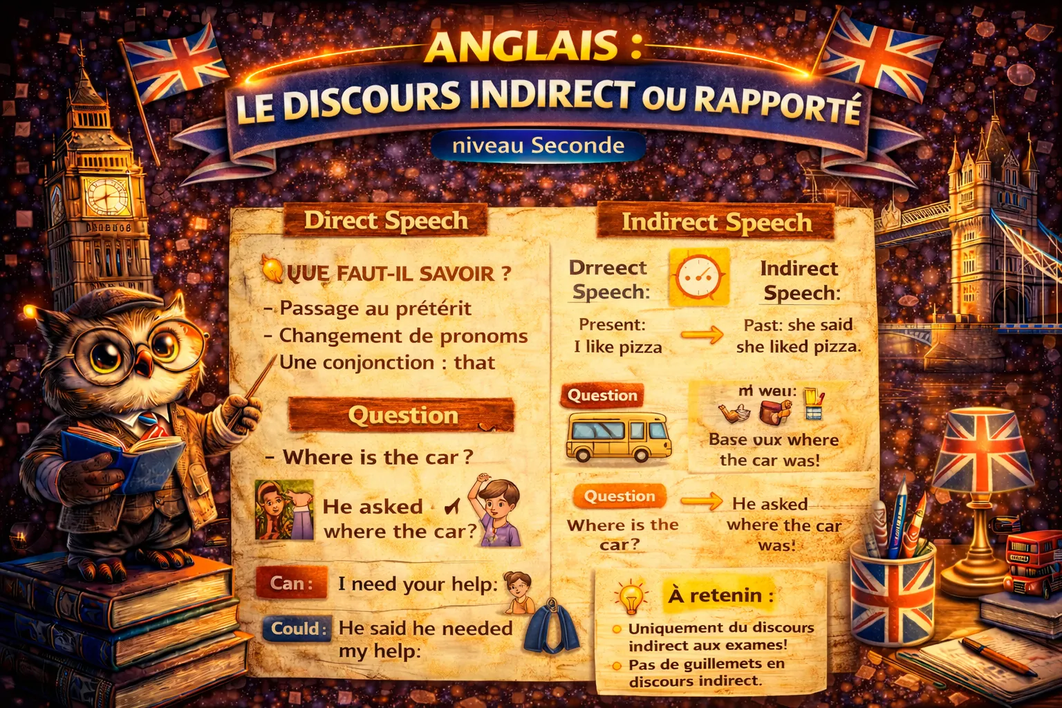 Le discours indirect ou rapporté — Seconde