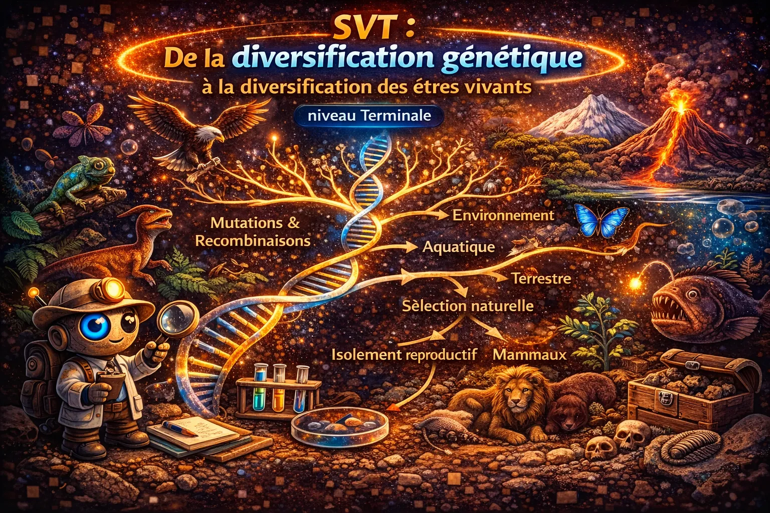 SVT SPE Terminale — De la diversification génétique à la diversification des êtres vivants — Terminale S