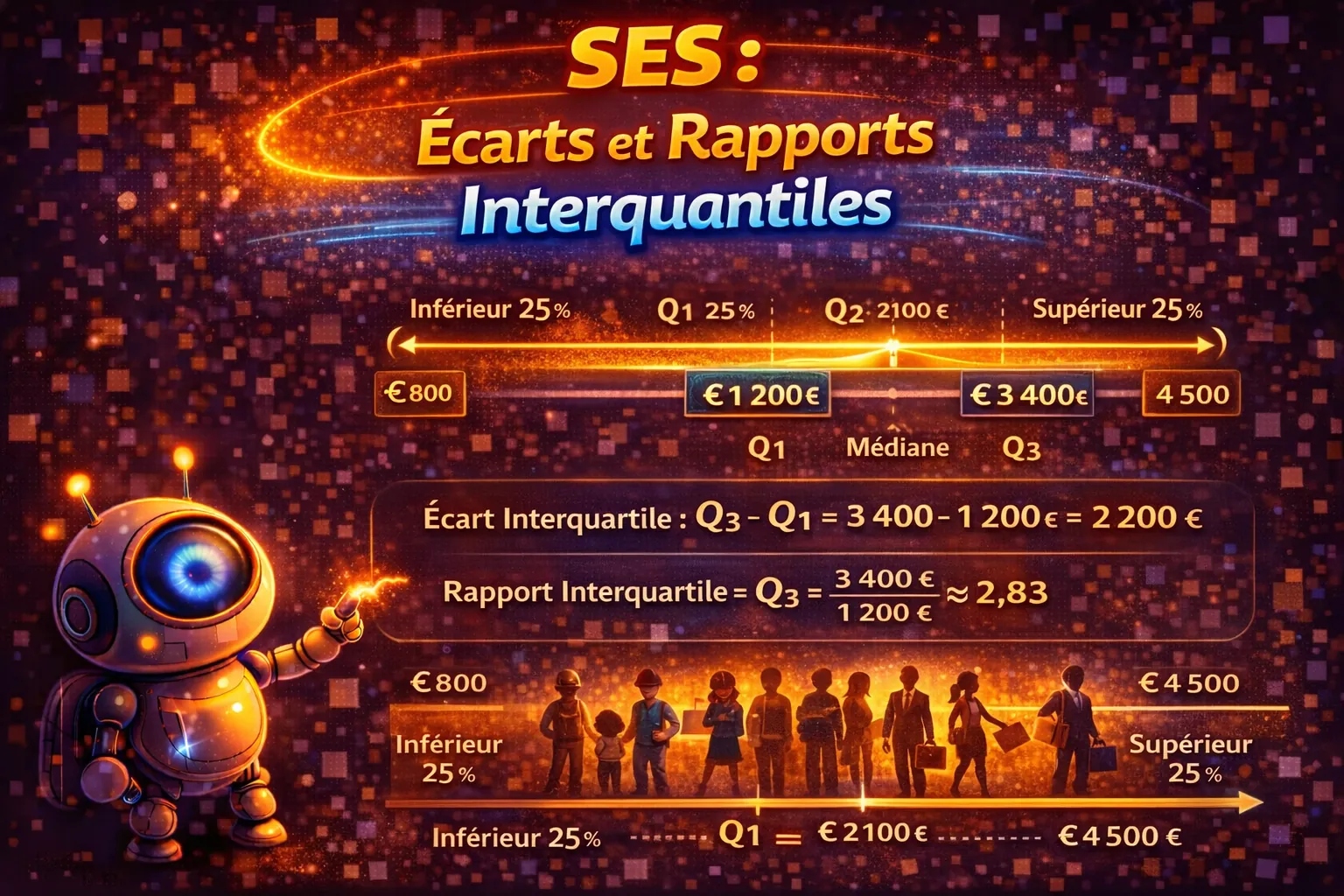 Écarts et rapports interquantiles — SES Terminale