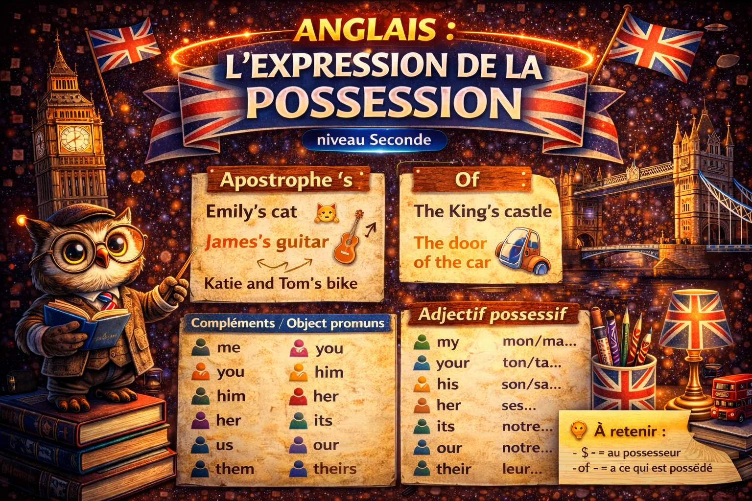 L’expression de la possession — Anglais 2nde