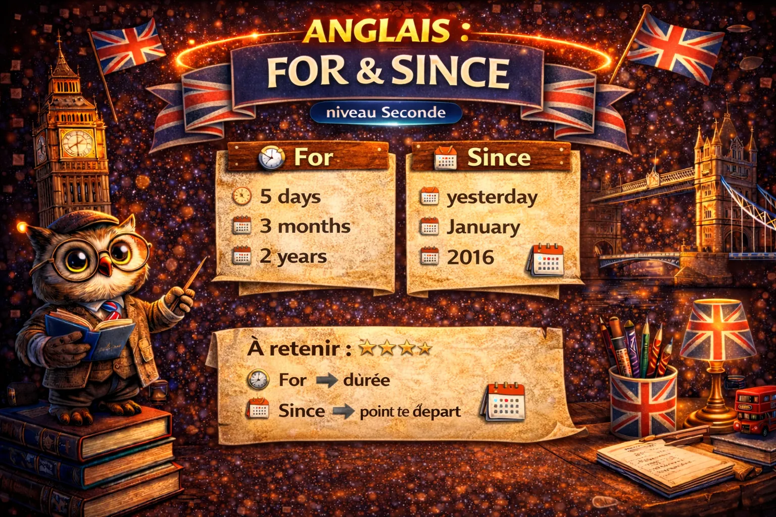 For et Since — Anglais Seconde