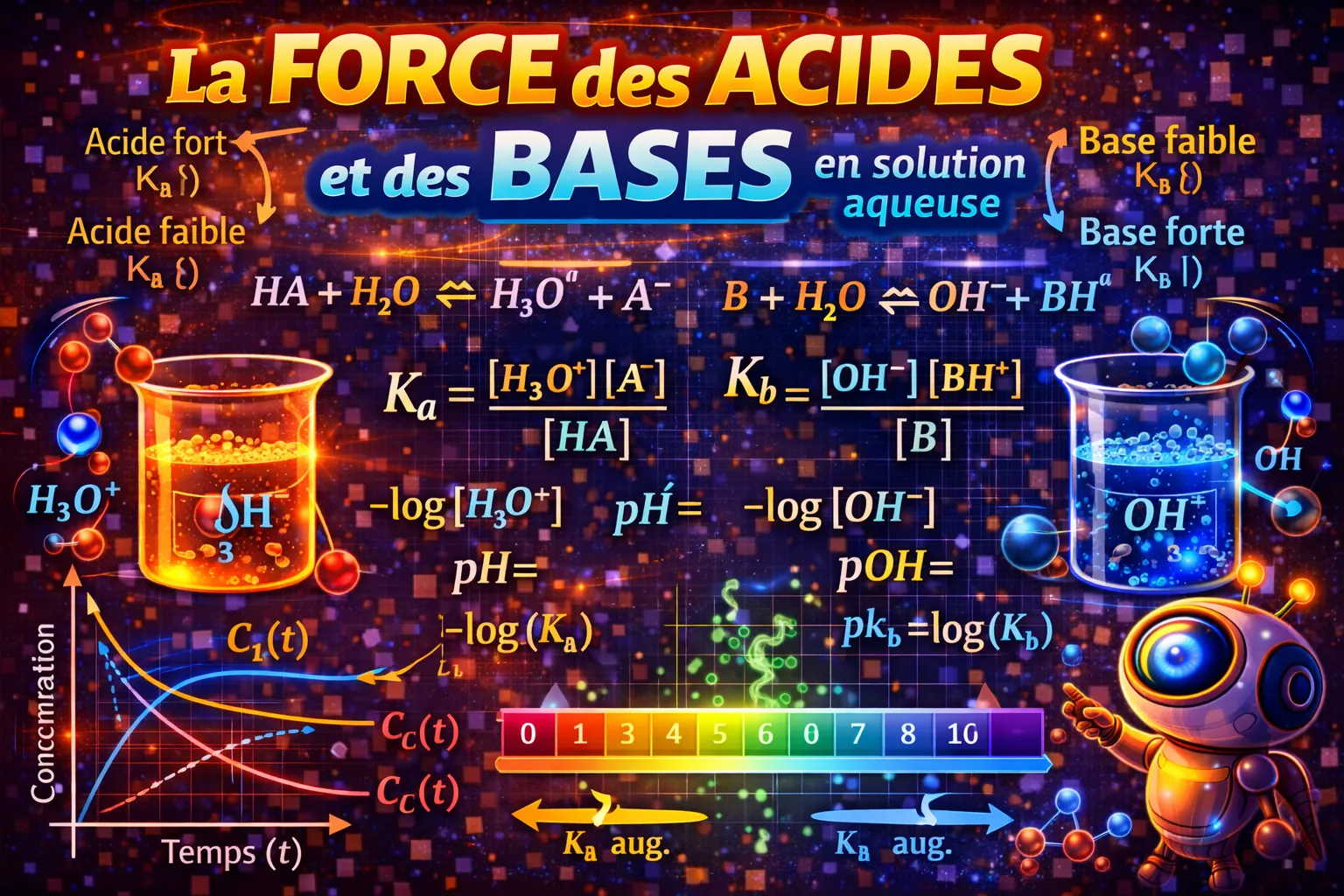 La force des acides et des bases en solution aqueuse — Terminale