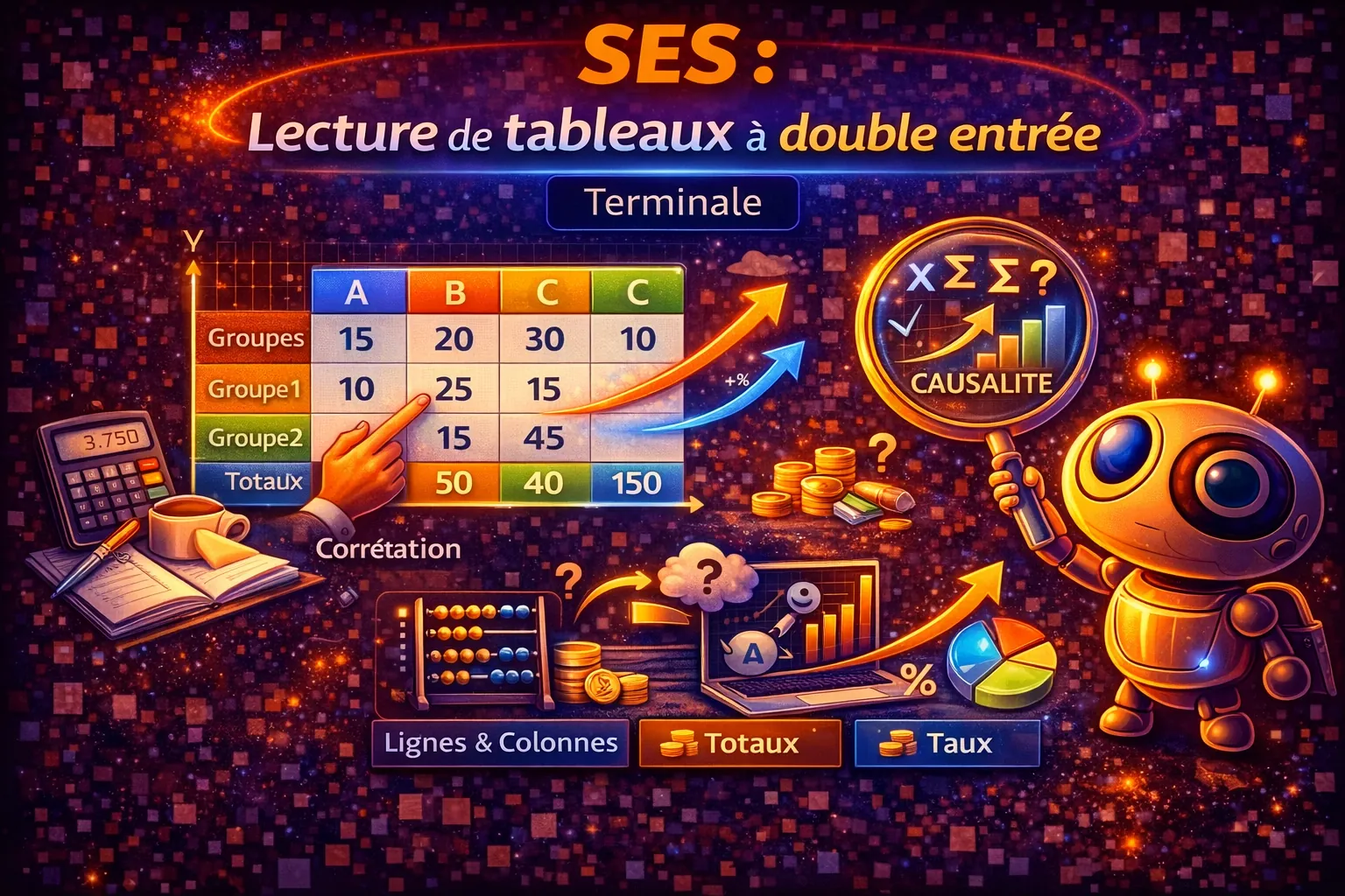 Lecture de tableaux à double entrée — SES Terminale