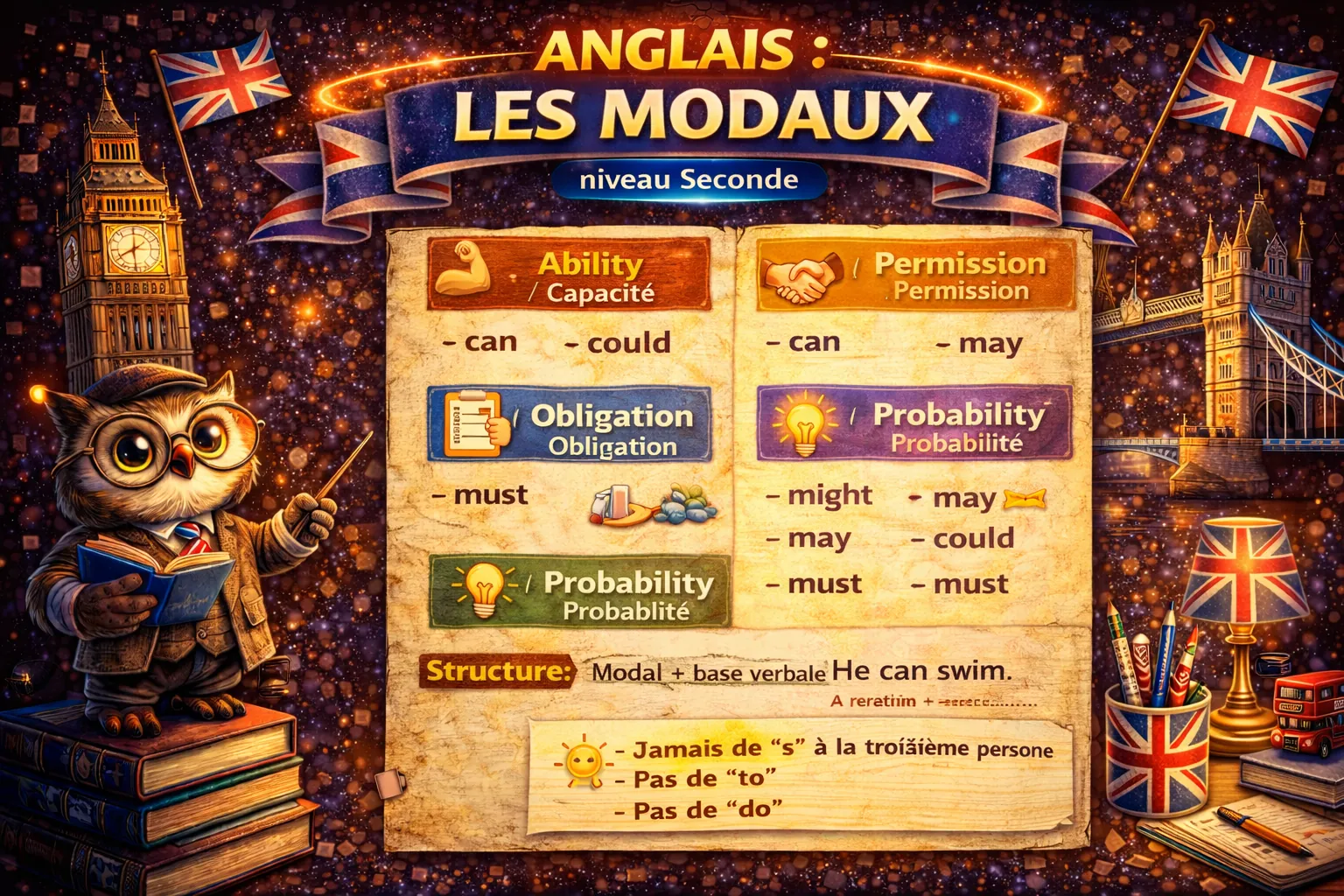 Les modaux — Seconde