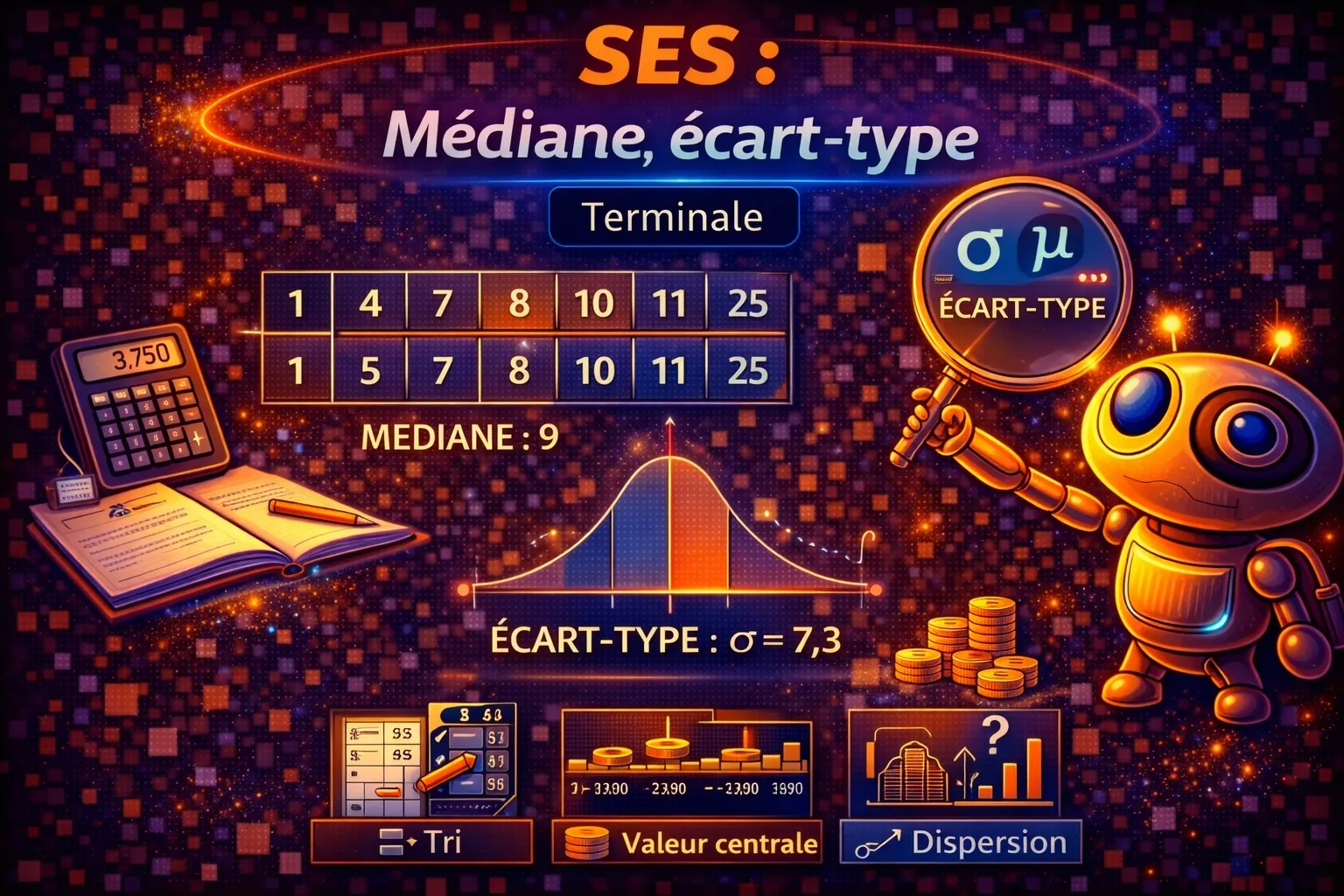 Médiane, écart-type — SES Terminale