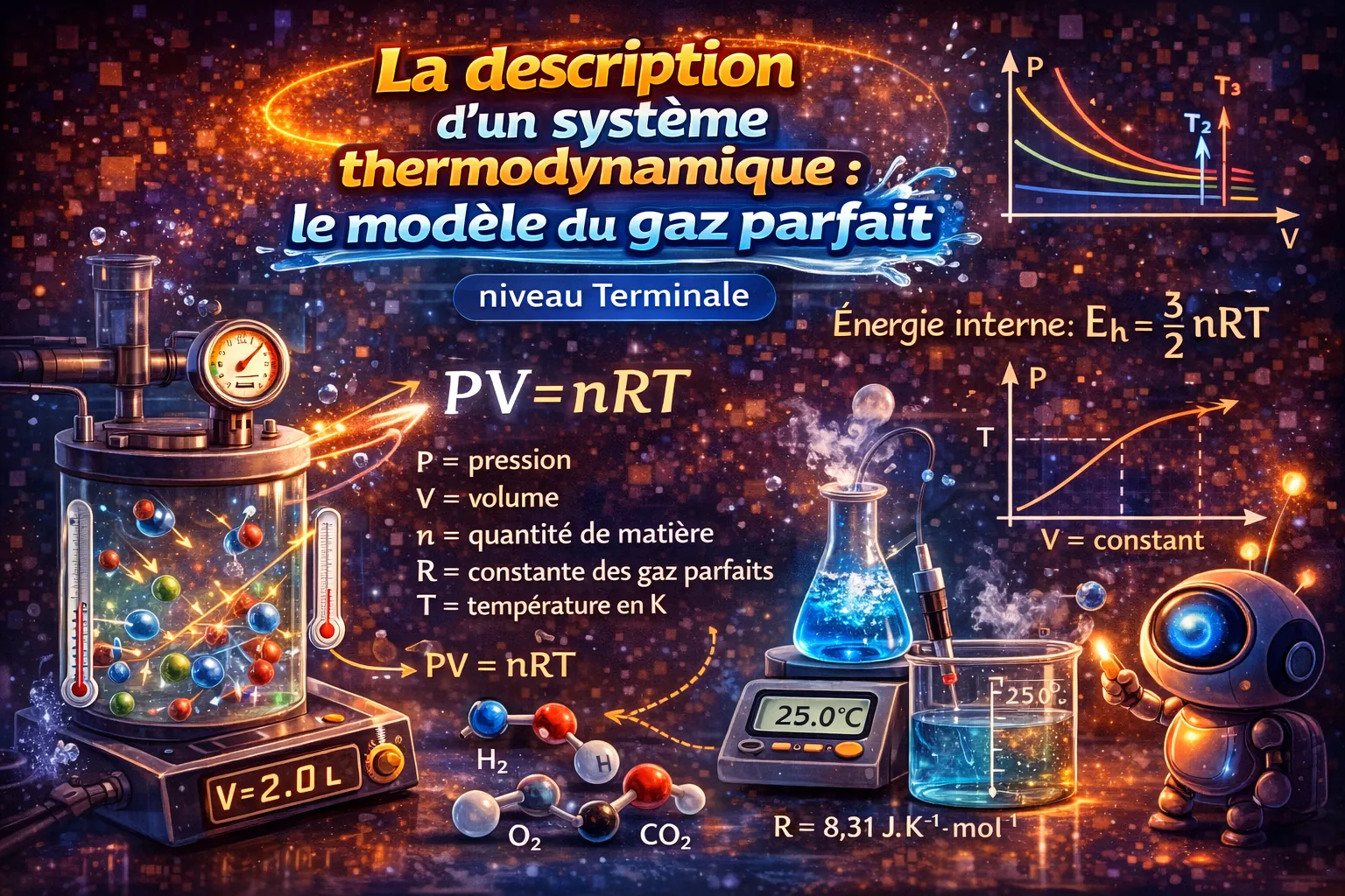 La description d’un système thermodynamique : le modèle du gaz parfait — Terminale