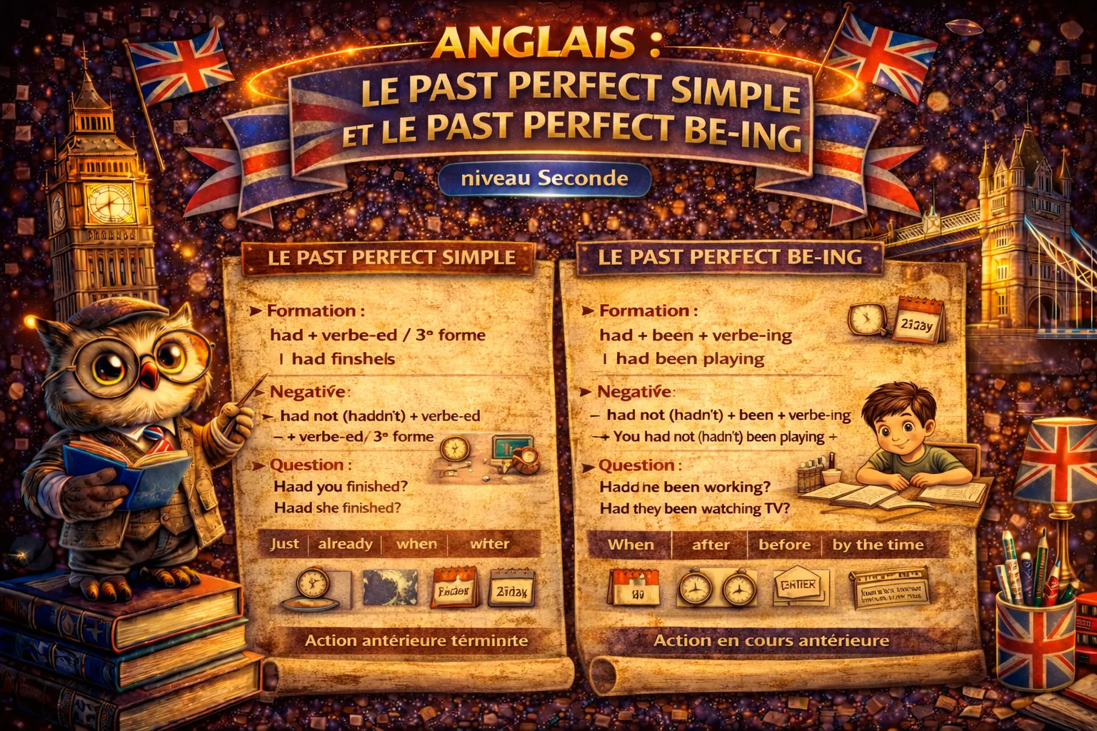 Le past perfect simple et le past perfect Be-ing — Anglais Seconde