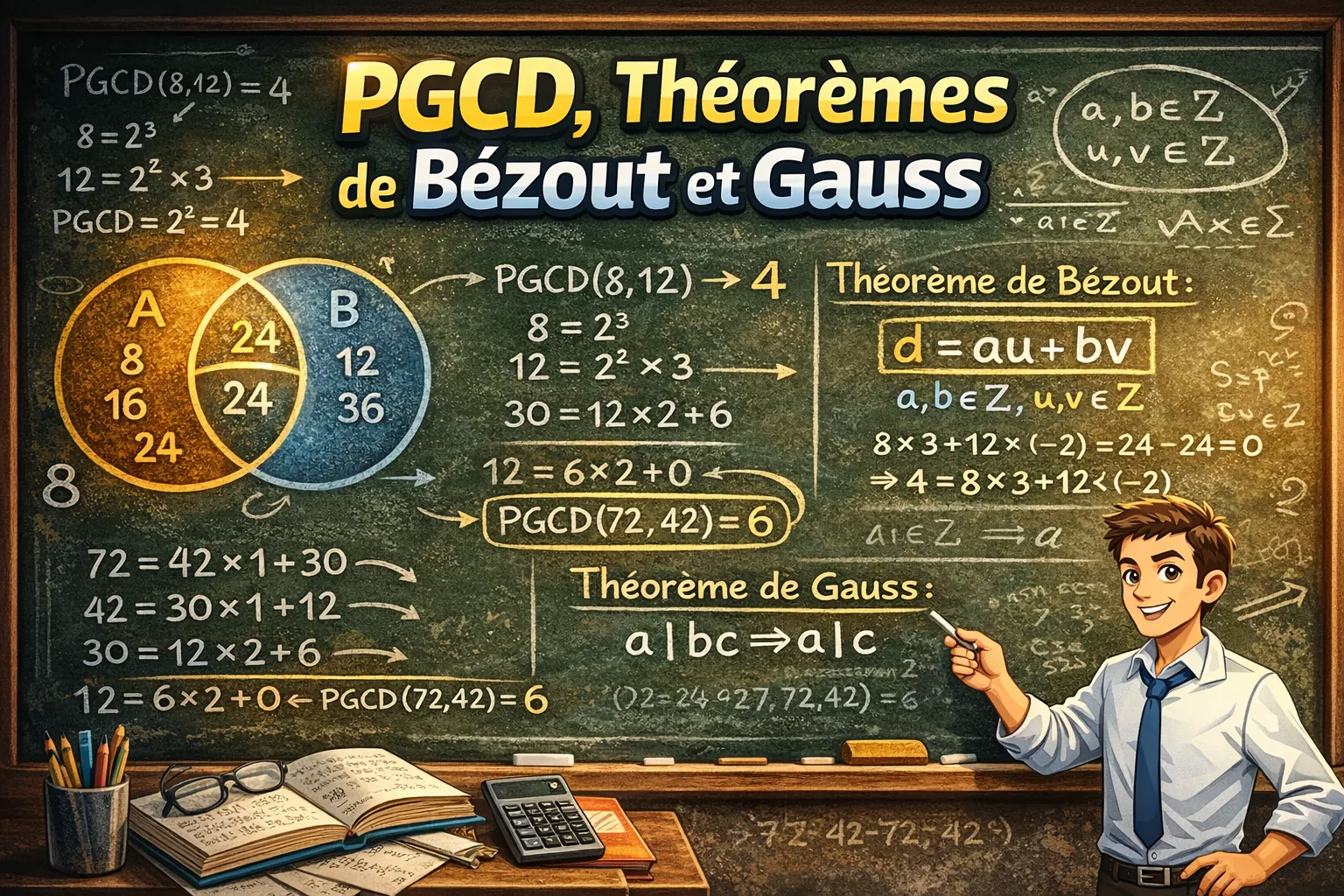 PGCD, théorèmes de Bézout et Gauss — Terminale Maths Expertes