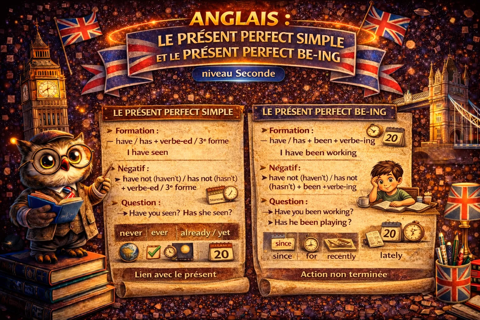 Le present perfect simple et le present perfect Be-ing — Anglais Seconde