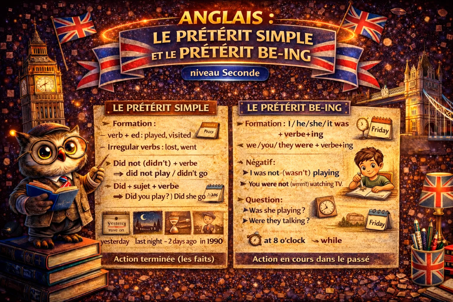 Le prétérit simple et le prétérit Be-ing — Anglais Seconde