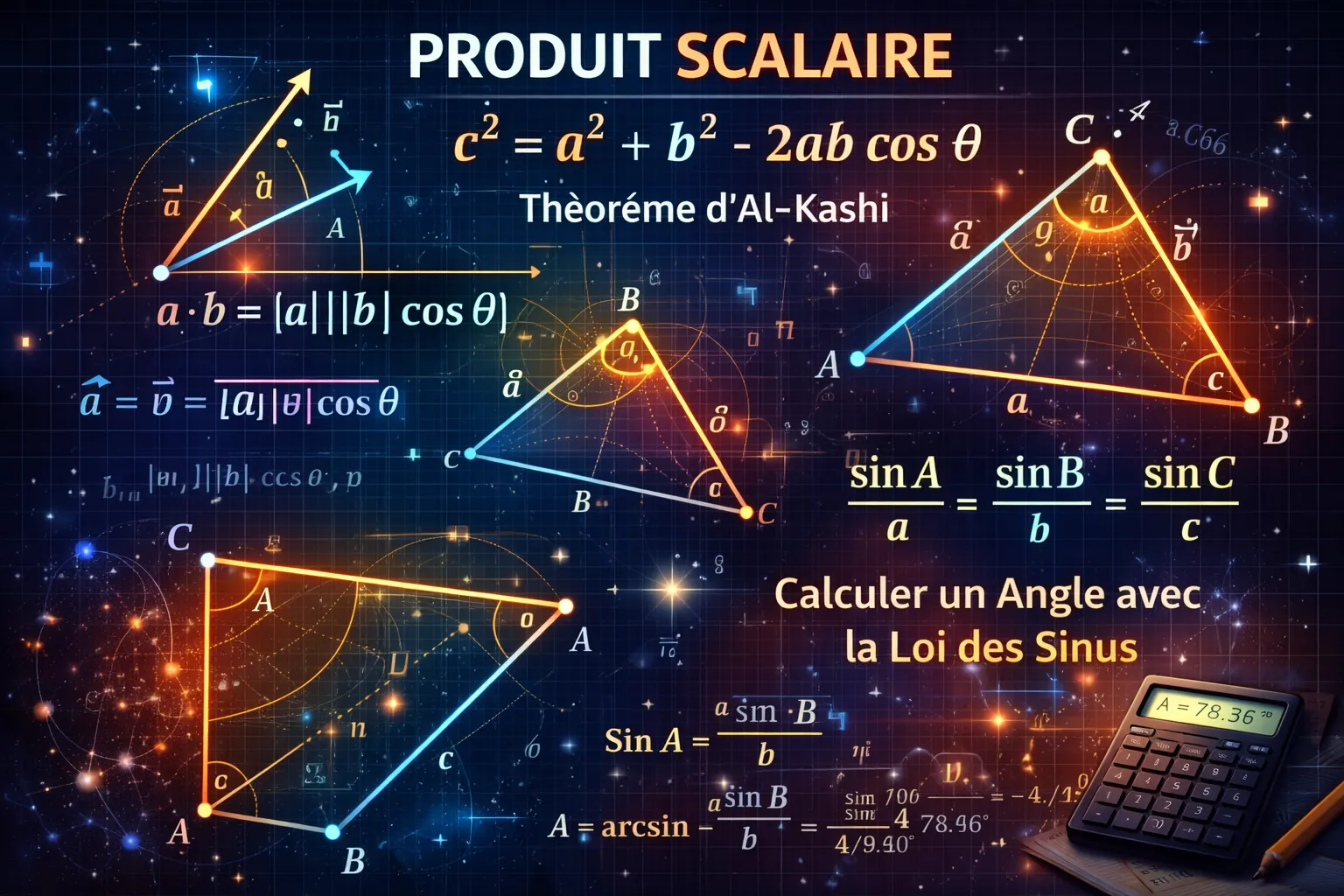 Calcul vectoriel et produit scalaire — Première Mathématiques