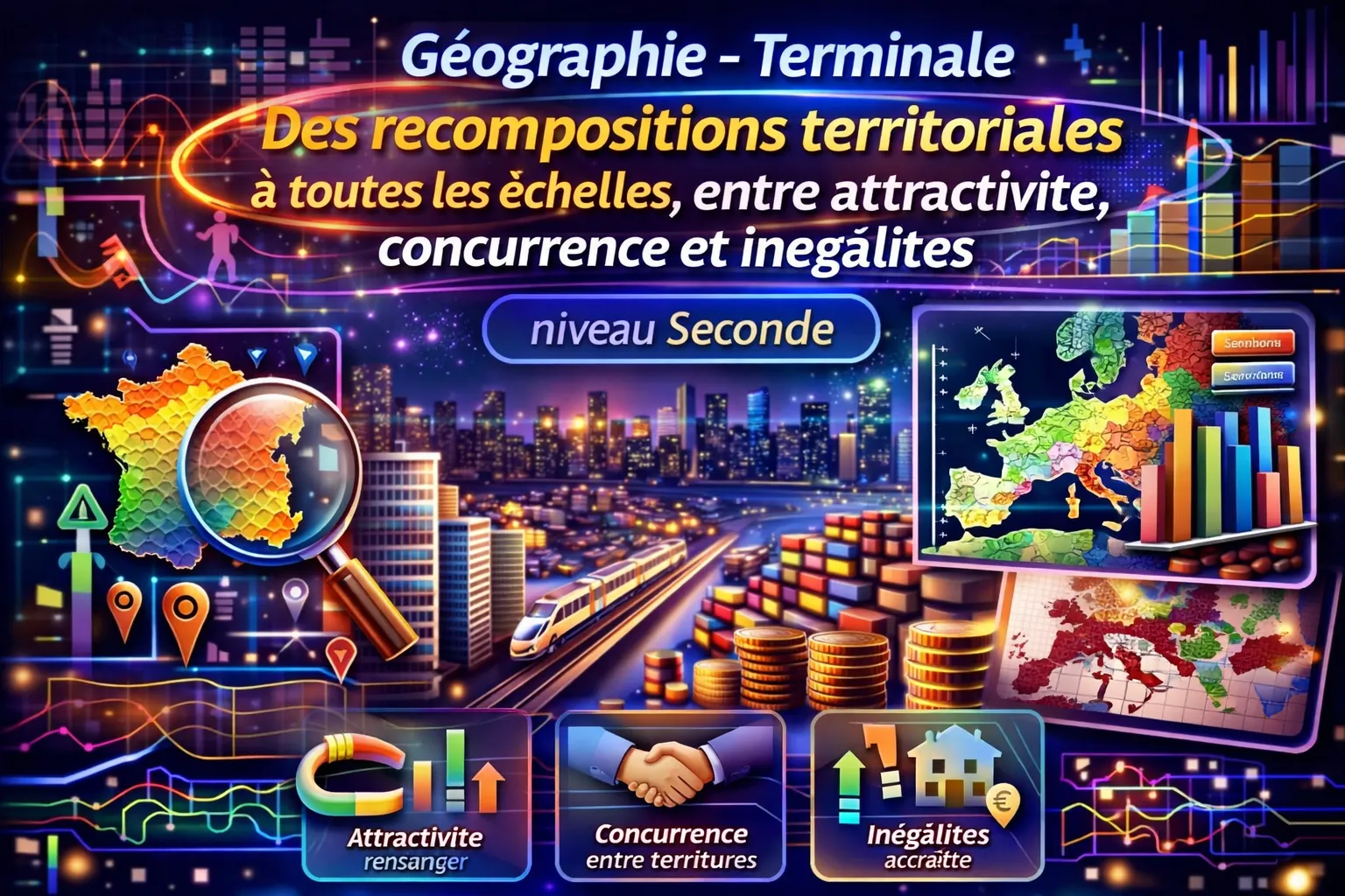 Géographie Terminale — Des recompositions territoriales à toutes les échelles, entre attractivité, concurrence et inégalités