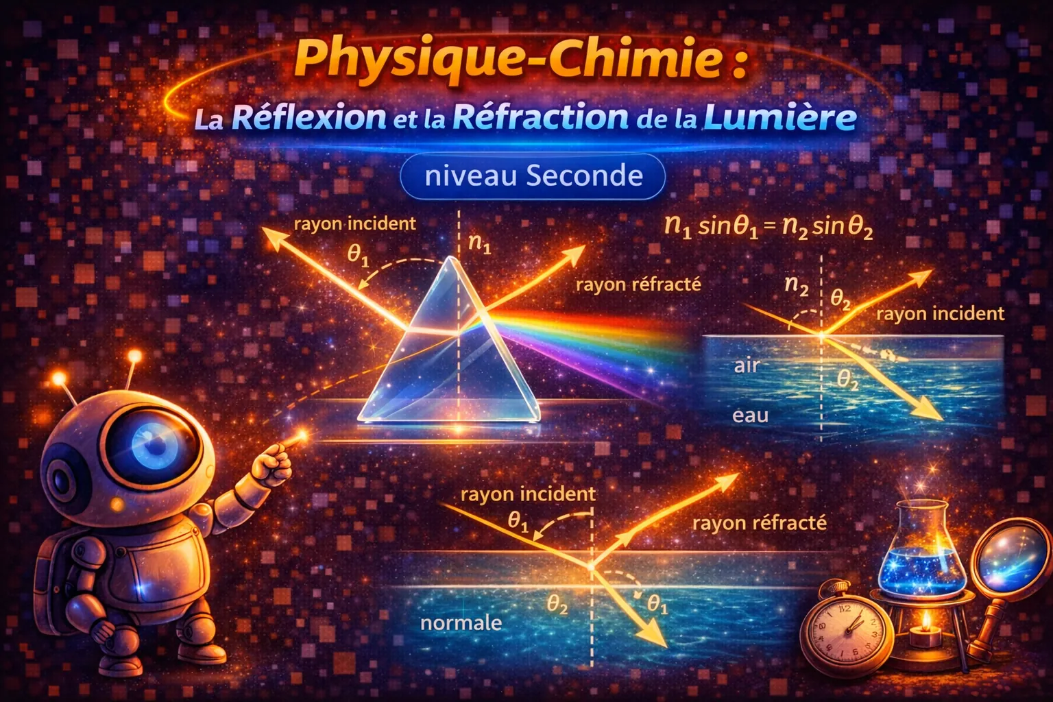 La réflexion et la réfraction de la lumière — Seconde