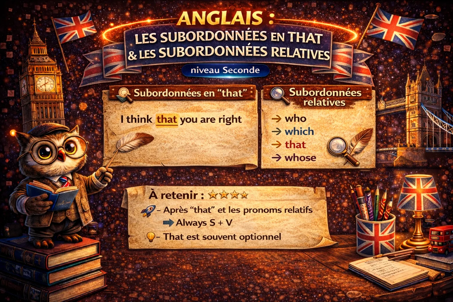 Les subordonnées en That et les subordonnées relatives — Anglais Seconde