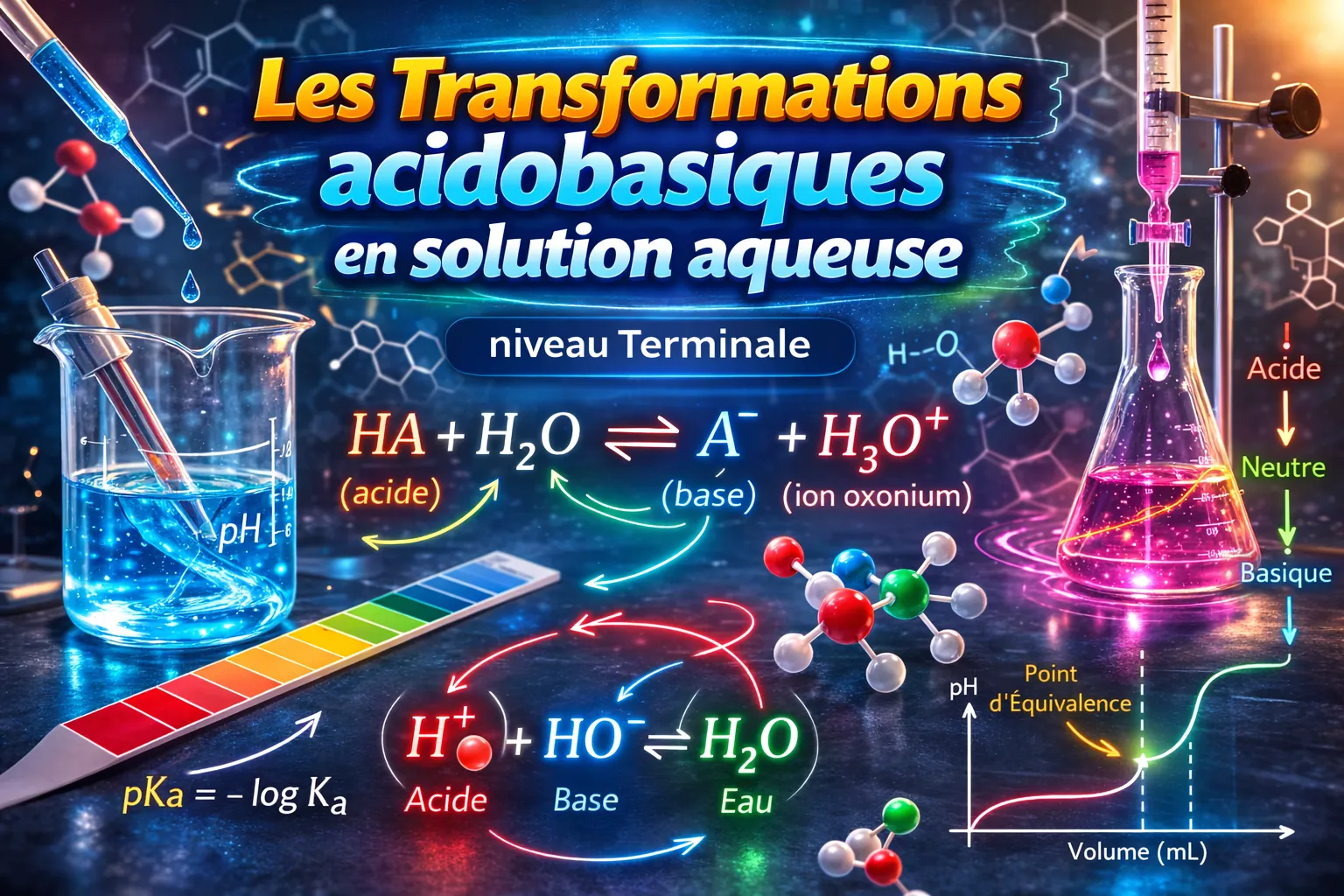 Les transformations acidobasiques en solution aqueuse — Terminale